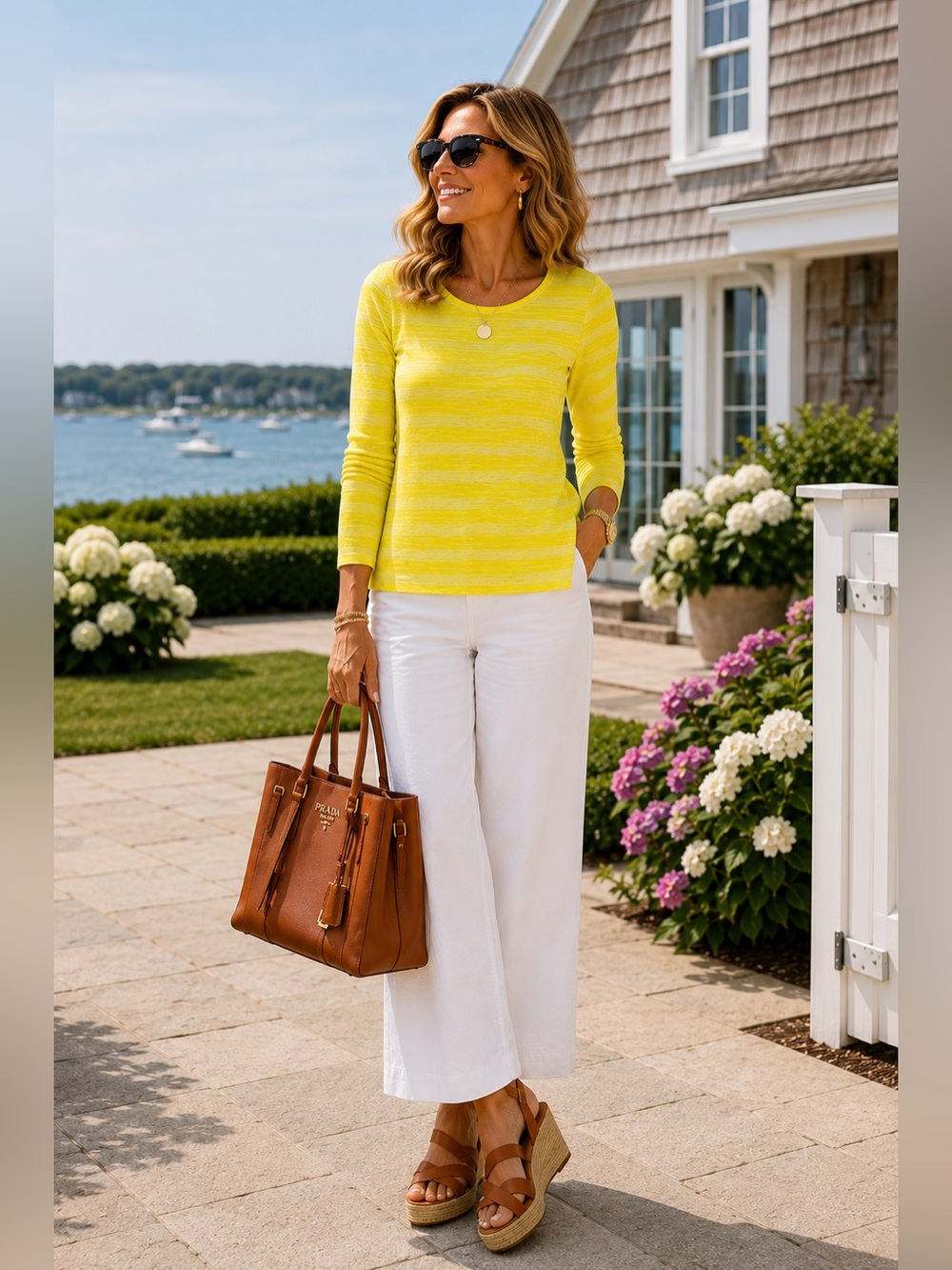 Banana Republic Lemon Yellow Slub Knit Sweater Lightweight Summer Top